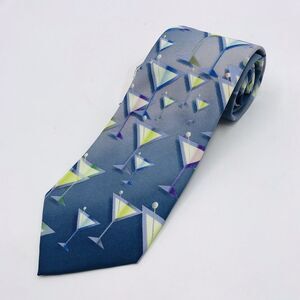 Eagle Neckwear Polyester Wine Glasses Martini Neck Tie Length 56" Width 4"